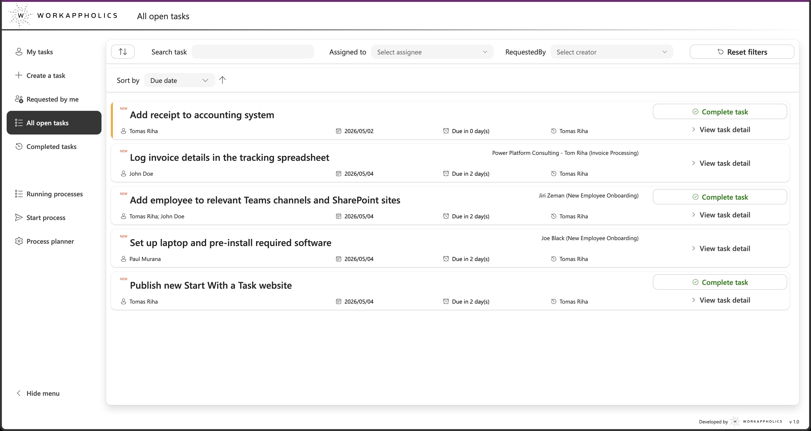All Open Tasks