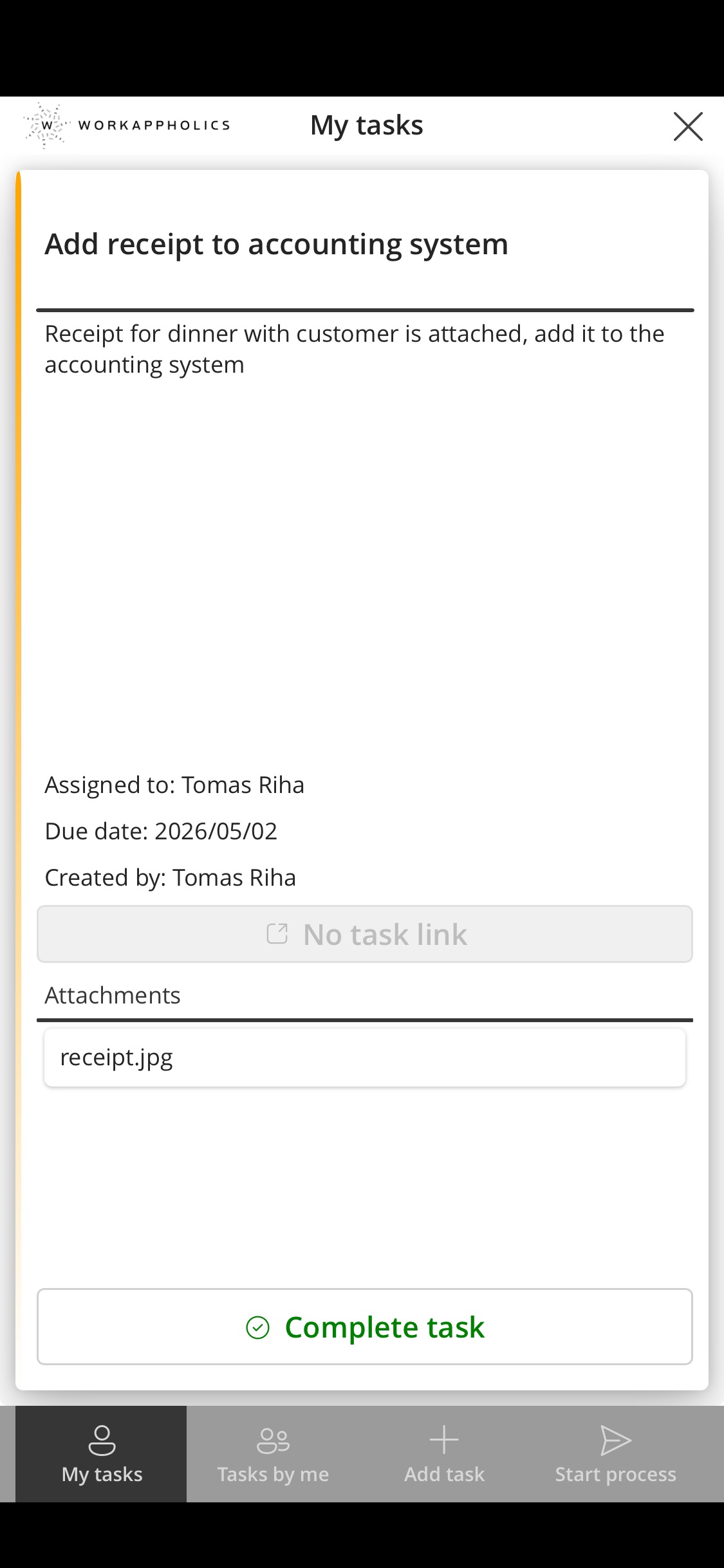 Mobile - Task Detail