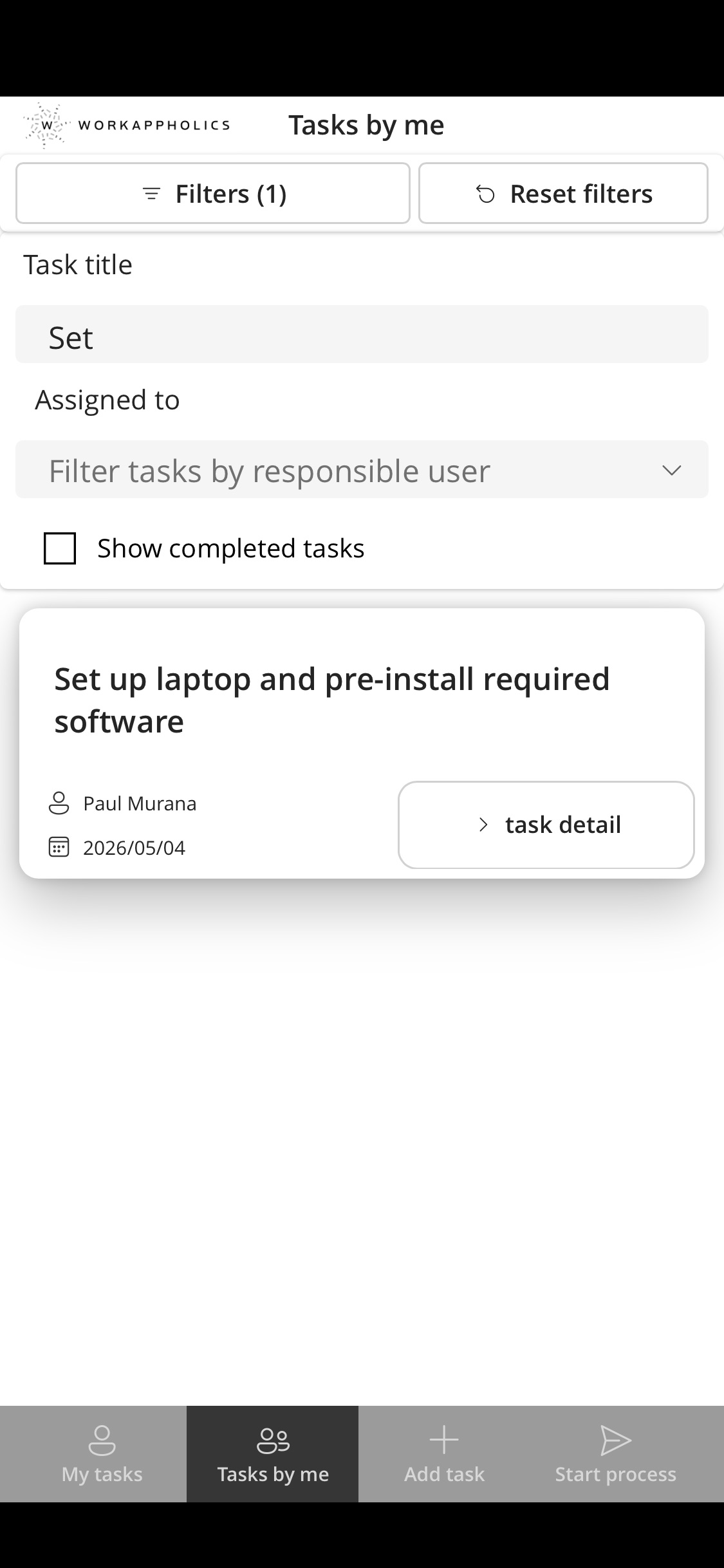 Mobile - Tasks by Me